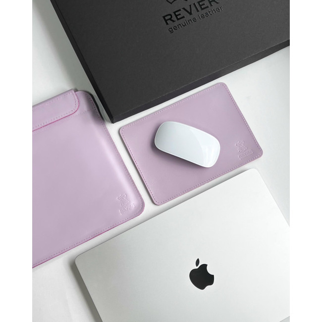 Шкіряний чохол на магнітах для MacBook (кайзер) Бузьковий