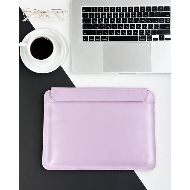 Шкіряний чохол на магнітах для MacBook (кайзер) Бузьковий