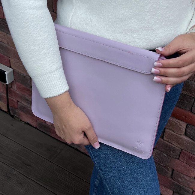 Шкіряний чохол на магнітах для MacBook (кайзер) Бузьковий