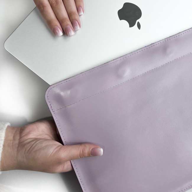 Шкіряний чохол на магнітах для MacBook (кайзер) Бузьковий