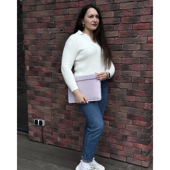 Шкіряний чохол на магнітах для MacBook (кайзер) Бузьковий
