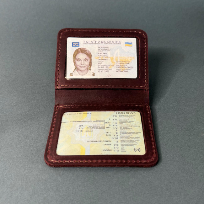 Автопортмоне на 4 вік без заст (крейзі) Марсала