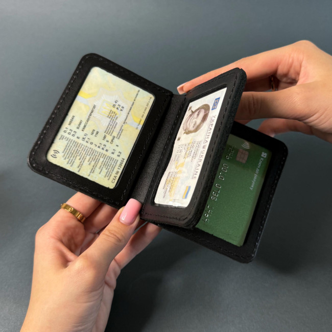 Автопортмоне на 4 вік без заст (кайзер) Чорний