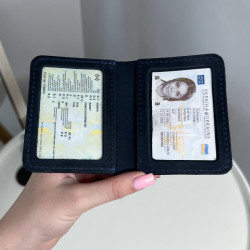 Автопортмоне на 2 вік. (крейзі) Синій