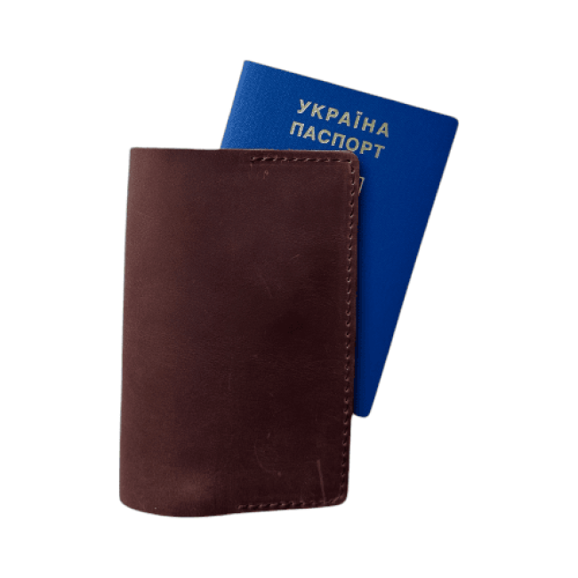 Обложка на паспорт (крейзи) Коньячный