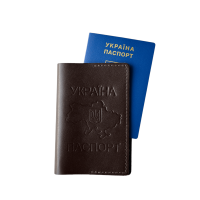 Обкладинка на паспорт (кайзер) Шоколад із золотим тисненням герба