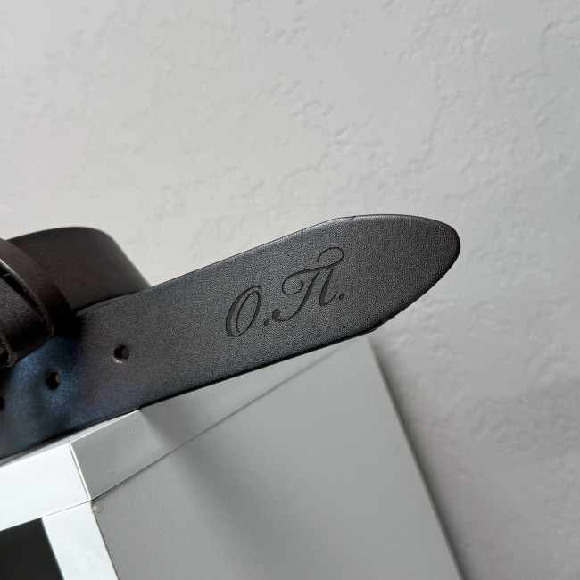 Шкіряний ремінь ручної роботи шоколад с затемненням