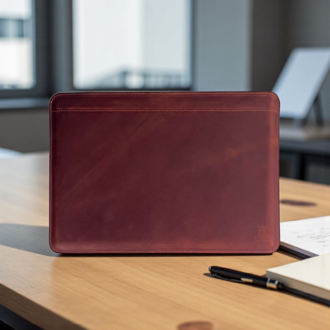 Шкіряний чохол стандарт для MacBook (крейзи) Коньячний