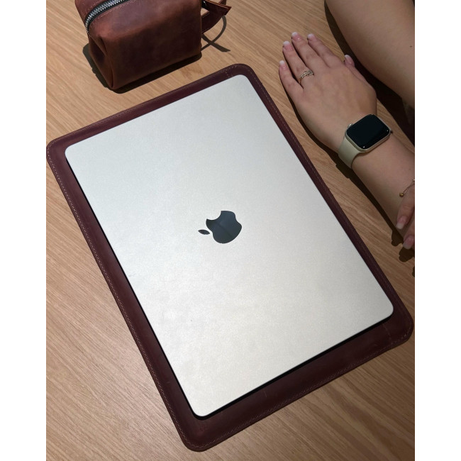Шкіряний чохол стандарт для MacBook (крейзи) Коньячний Шкіряний чохол стандарт для MacBook (крейзи) Коньячний