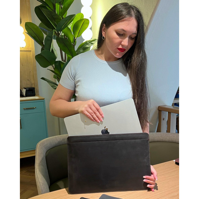 Шкіряний чохол стандарт для MacBook (крейзи) Шоколад