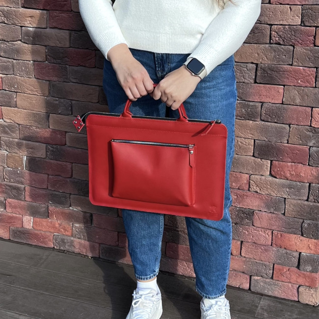 Шкіряна сумка для MacBook (кайзер) Червоний