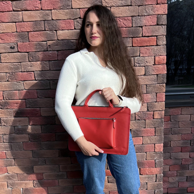 Шкіряна сумка для MacBook (кайзер) Червоний