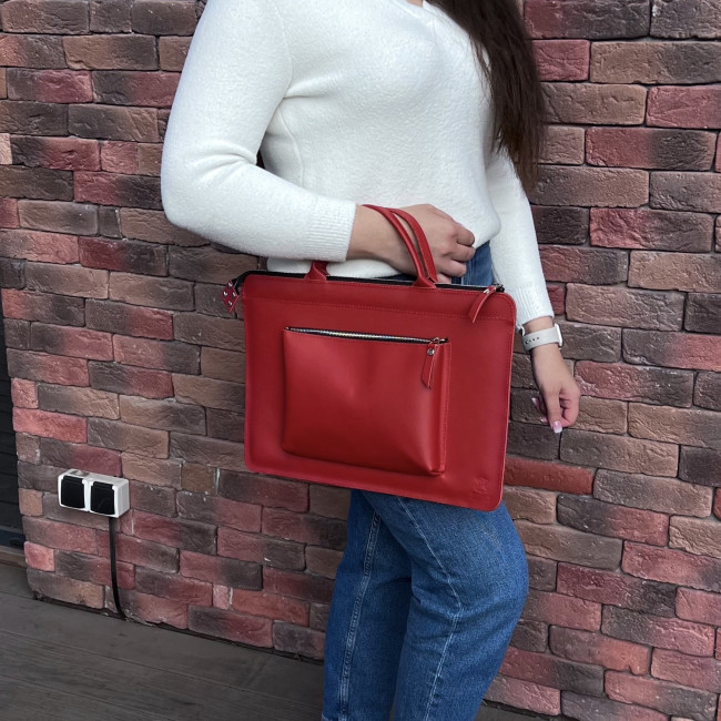 Шкіряна сумка для MacBook (кайзер) Червоний