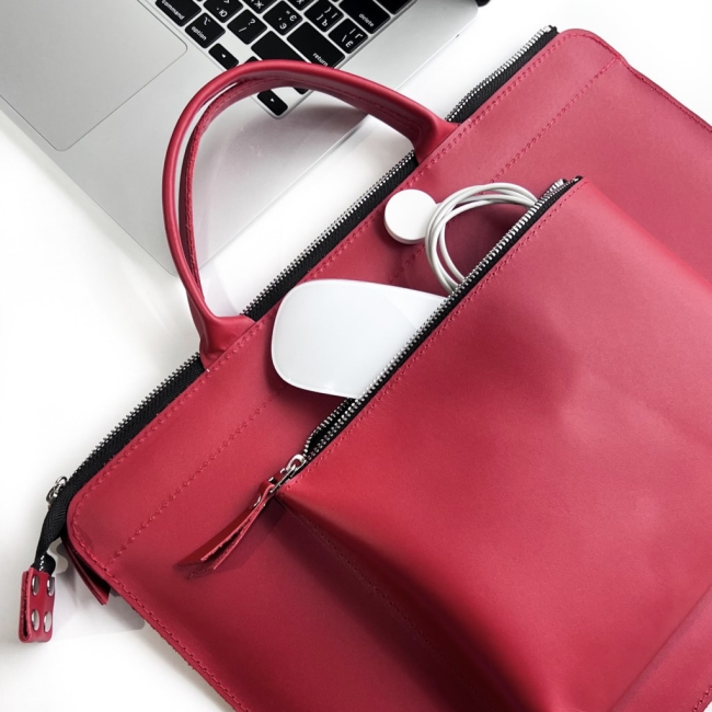 Шкіряна сумка для MacBook (кайзер) Червоний