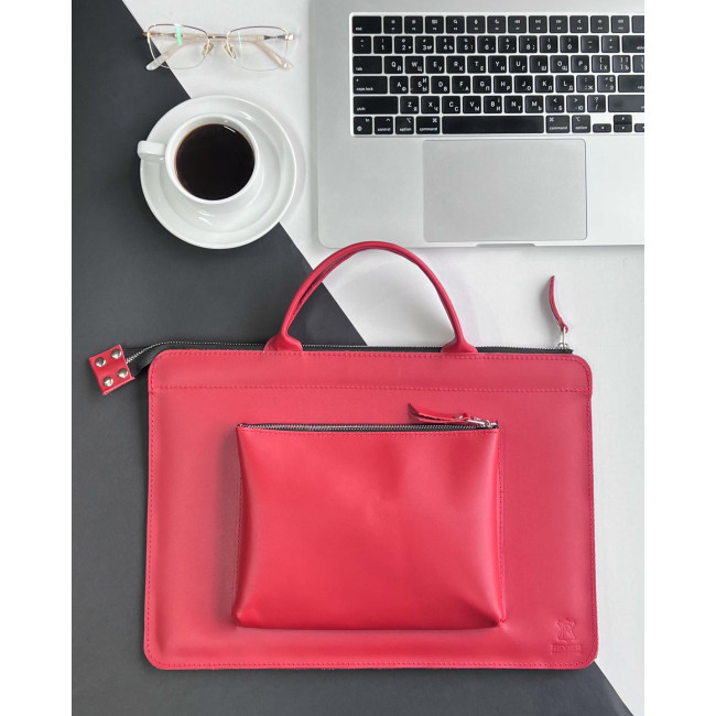 Шкіряна сумка для MacBook (кайзер) Червоний