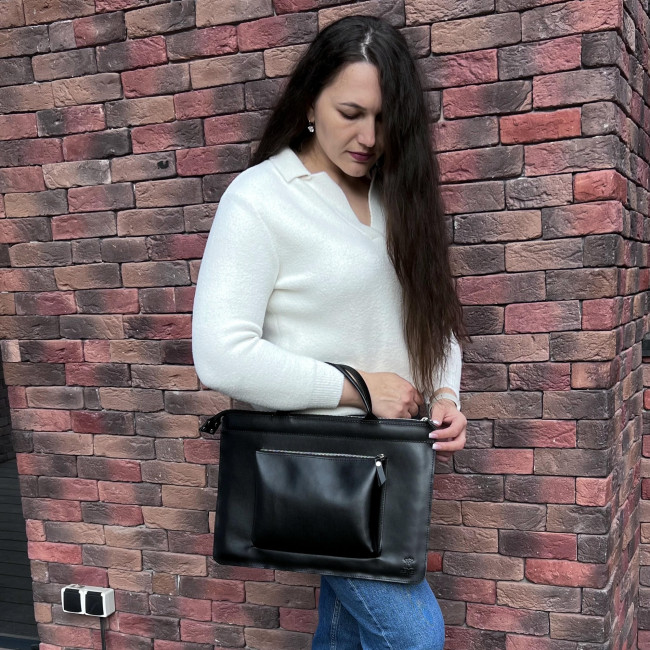 Шкіряна сумка для MacBook (кайзер) Чорний
