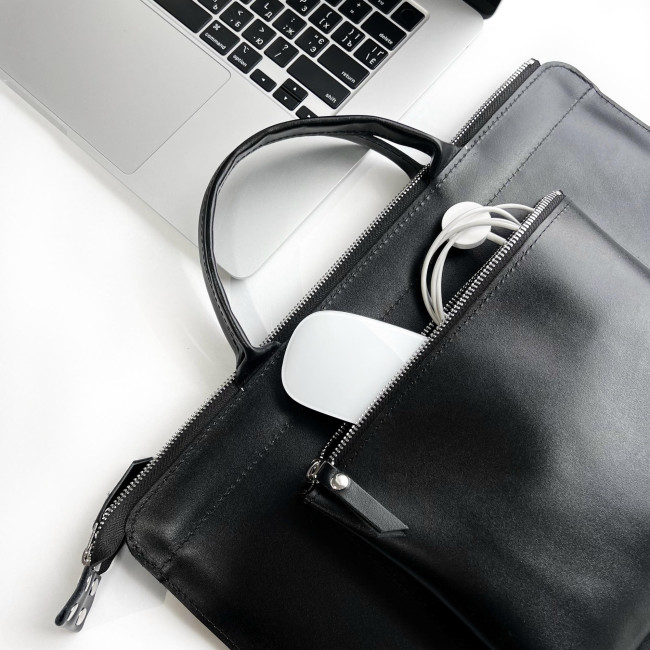 Шкіряна сумка для MacBook (кайзер) Чорний