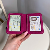 Автопортмоне на 2 вік (крейзі) фуксія