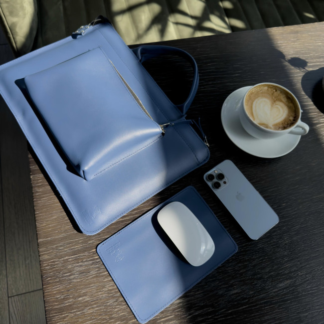Шкіряна сумка для MacBook (кайзер) Амплуа-блу