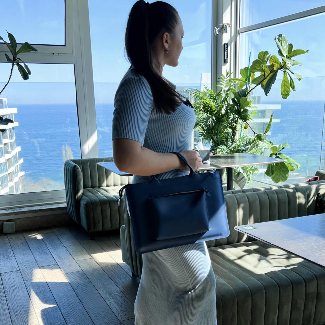 Шкіряна сумка для MacBook (кайзер) Амплуа-блу