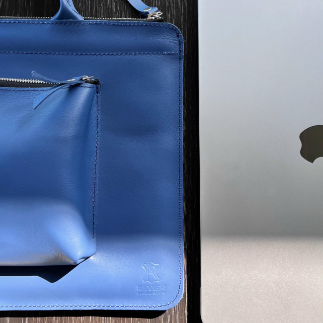 Шкіряна сумка для MacBook (кайзер) Амплуа-блу