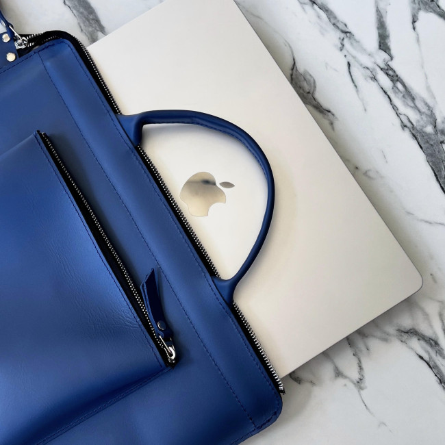 Шкіряна сумка для MacBook (кайзер) Амплуа-блу