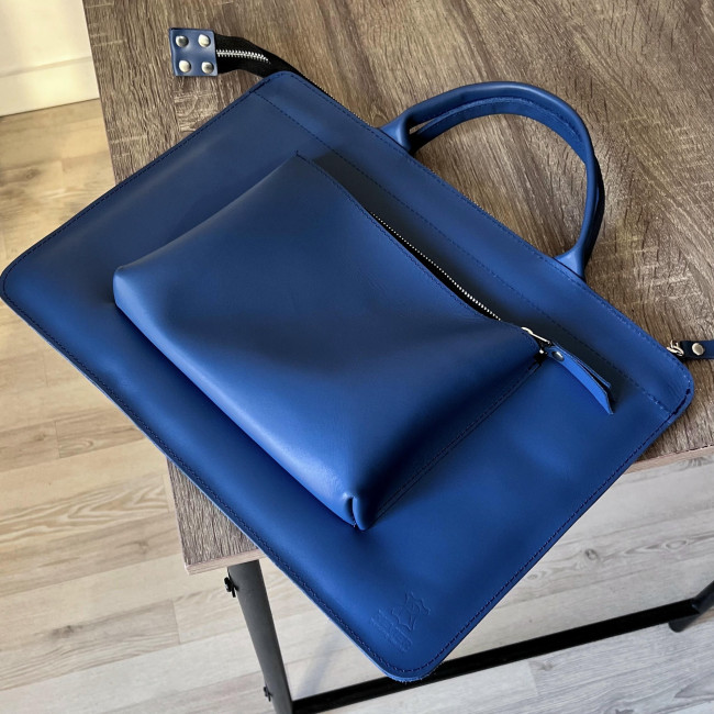 Шкіряна сумка для MacBook (кайзер) Амплуа-блу