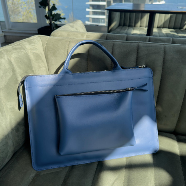 Шкіряна сумка для MacBook (кайзер) Амплуа-блу