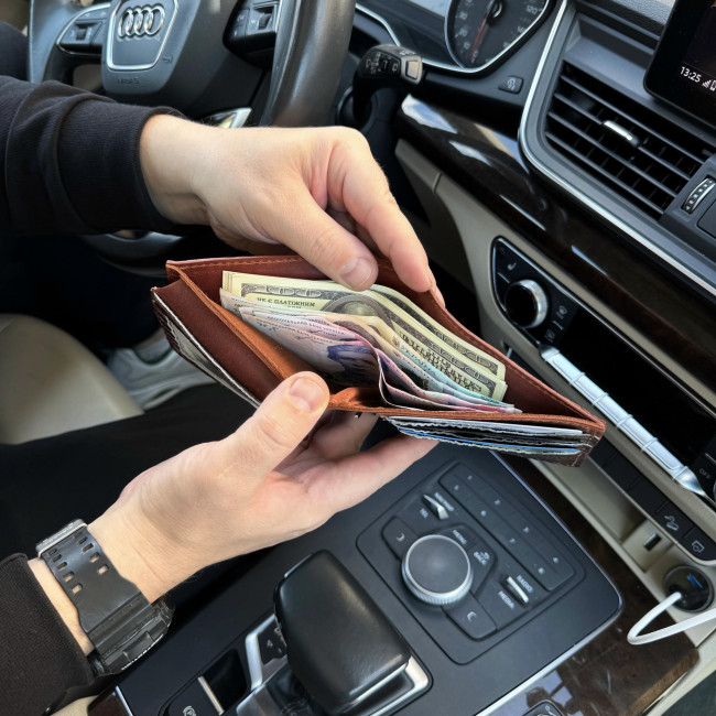 Гаманець із затискачем зі шкіри з тисненням під крокодила Гаманець із затискачем зі шкіри з тисненням під крокодила