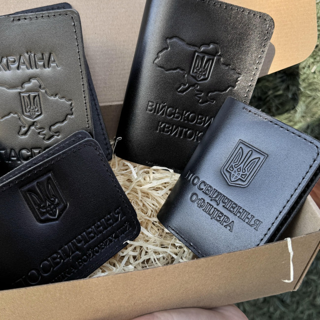 Набір УБД, офіцера, паспорт, військовий (Кайзер) чорний
