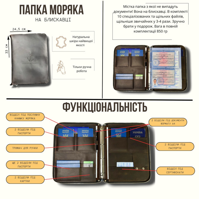 Папка моряка на змійці (крейзі) Шоколад