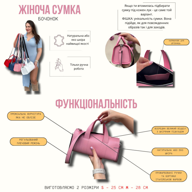 Жіноча шкіряна сумка "Бочонок" (кайзер) коньячний