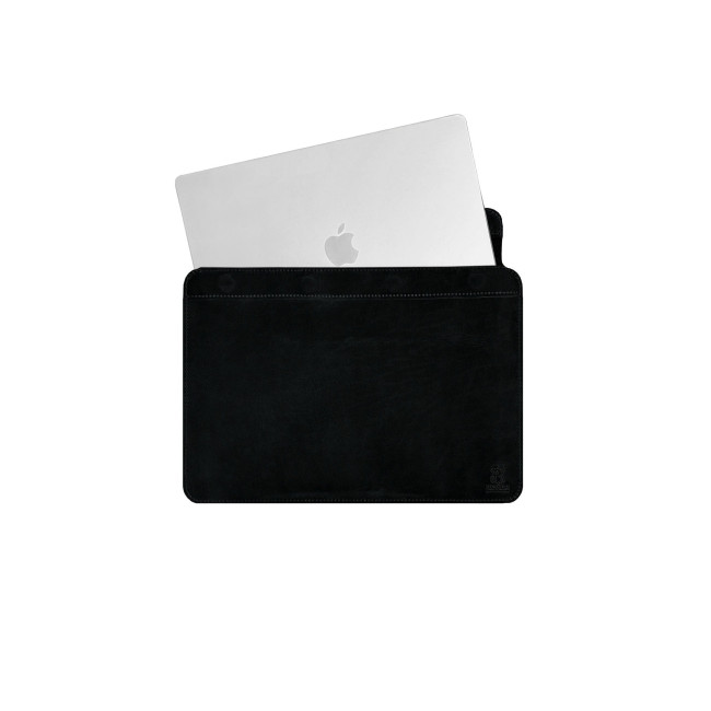 Шкіряний чохол на магнітах для MacBook (крейзи) Чорний
