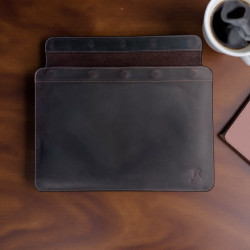 Шкіряний чохол на магнітах для MacBook (крейзи) Шоколад