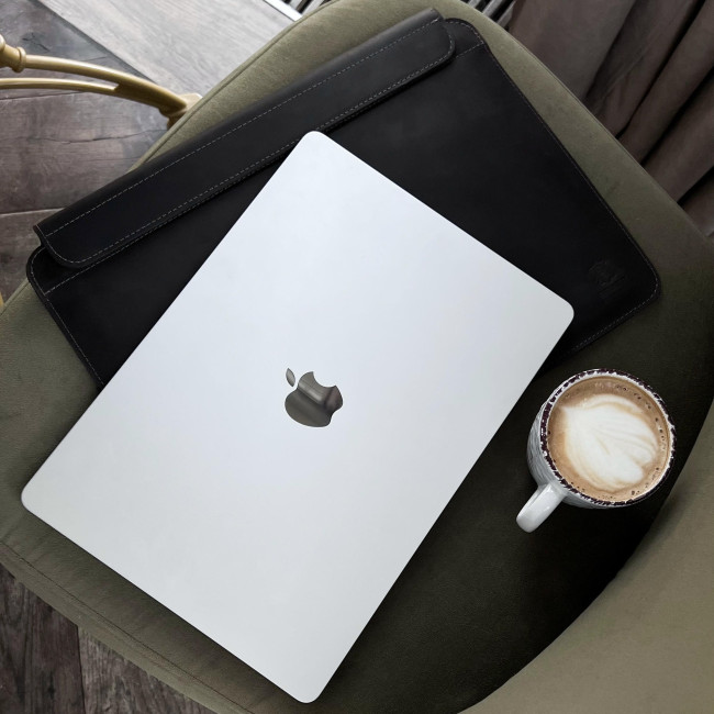Шкіряний чохол на магнітах для MacBook (крейзи) Шоколад
