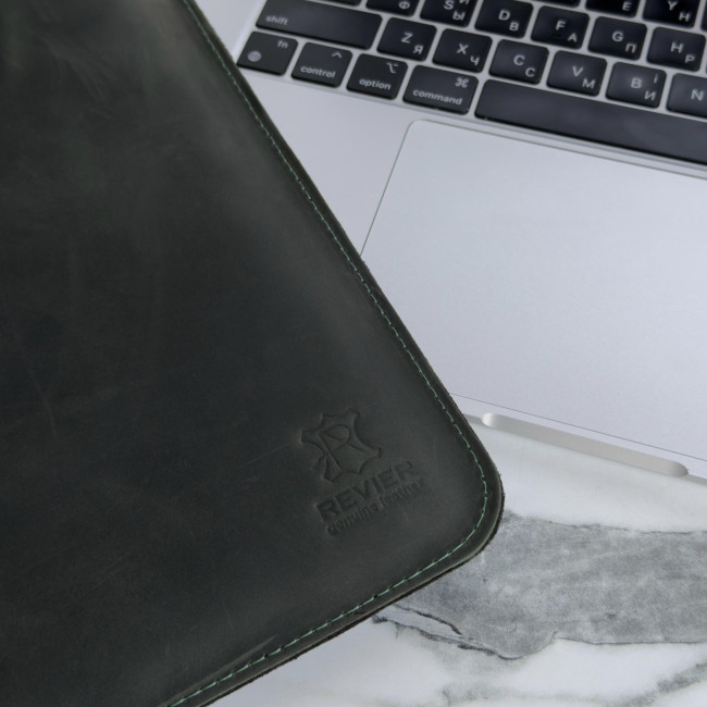 Шкіряний чохол на магнітах для MacBook (крейзи) Хакі