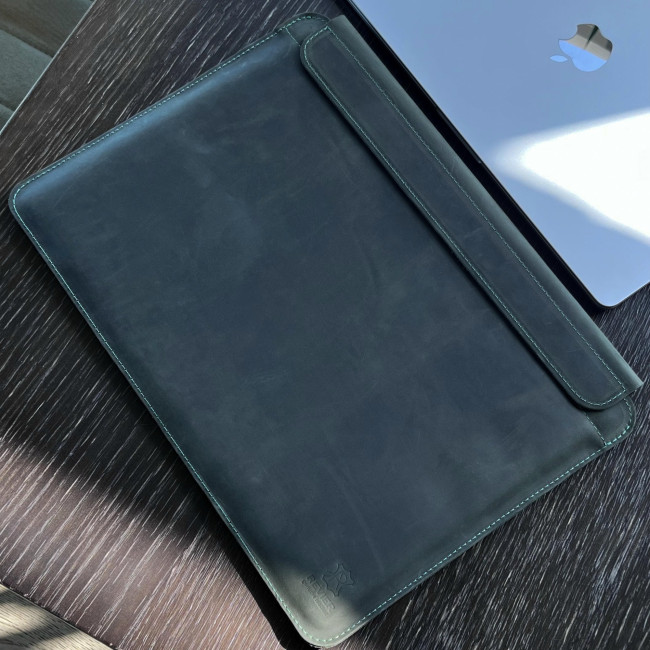 Шкіряний чохол на магнітах для MacBook (крейзи) Хакі