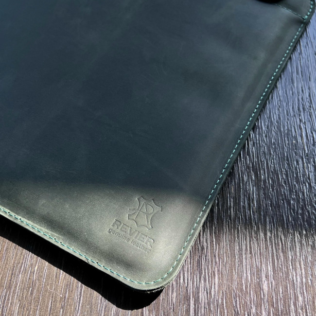 Шкіряний чохол на магнітах для MacBook (крейзи) Хакі